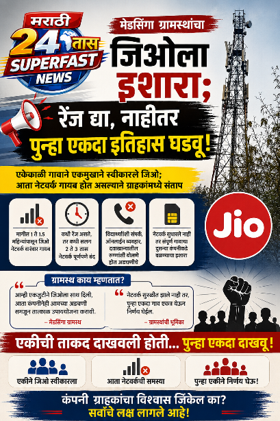 “मेडसिंगा ग्रामस्थांचा जिओला इशारा; रेंज द्या, नाहीतर पुन्हा एकदा इतिहास घडवू!”